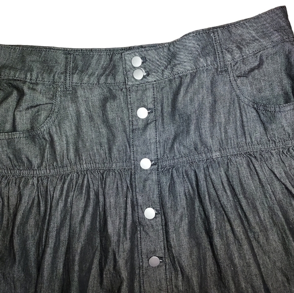 Time and Tru size 12 black tiered skirt NWT denim cotton - Picture 8 of 13